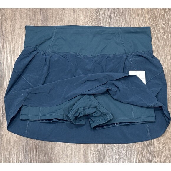 Athleta Run With It Skort Size 1X Blue Teal Stretch Lined Zip Pocket NEW - Picture 6 of 13